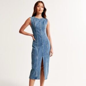 Denim Sleeveless Midi Dress